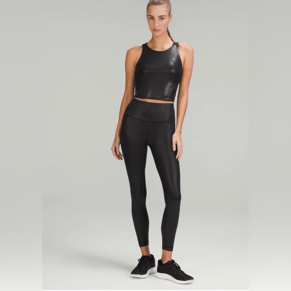 Lululemon Wunder Train High-Rise Tight 25" *Foil Radiate Print Black, Size 18